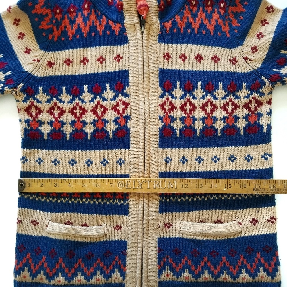 Anthropologie Sparrow Fairisle fringe hood jacket - Picture 6 of 8